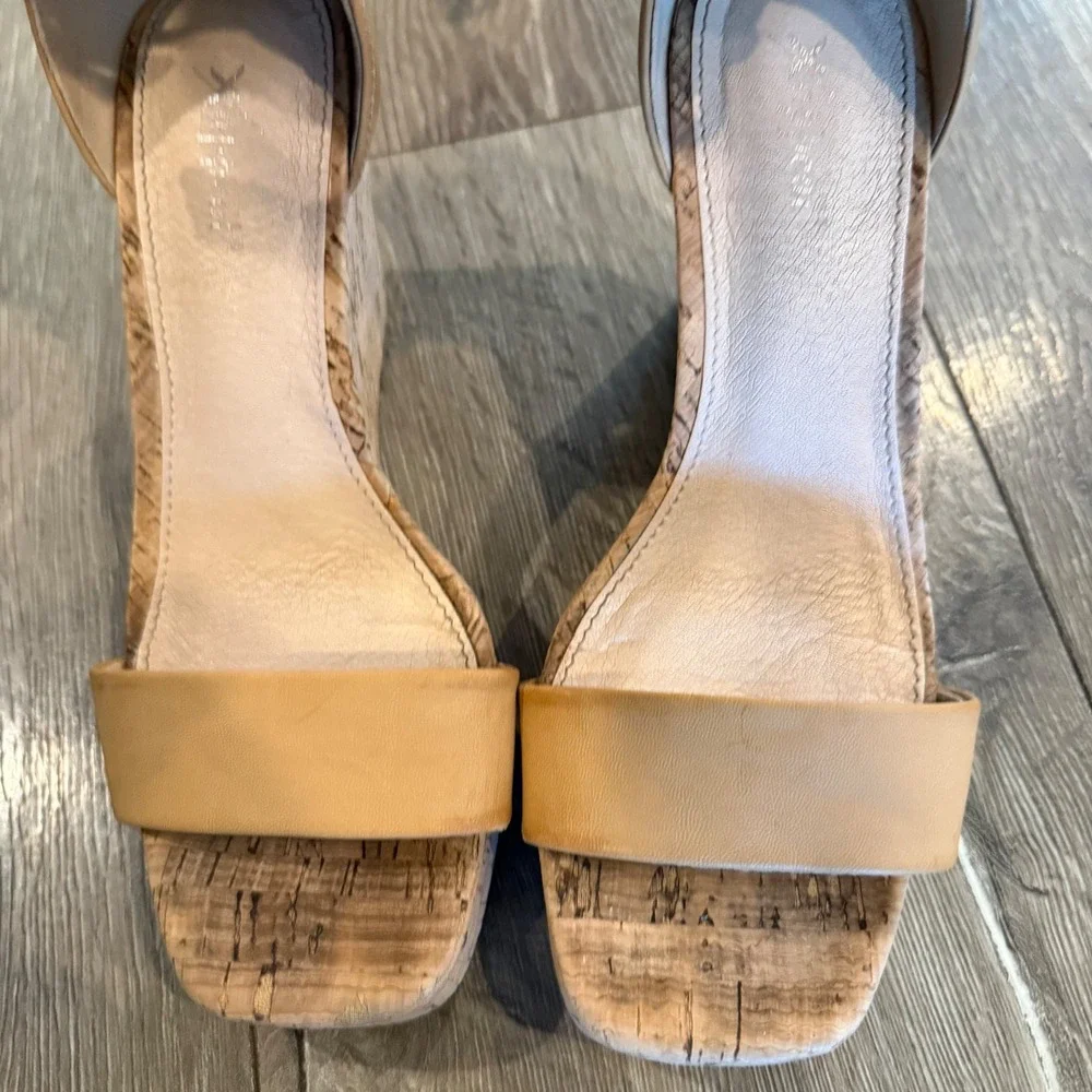 Madden Girl Amora Girls Size 6 Tan Cork Wedge Sandals Ankle Strap Open Toe